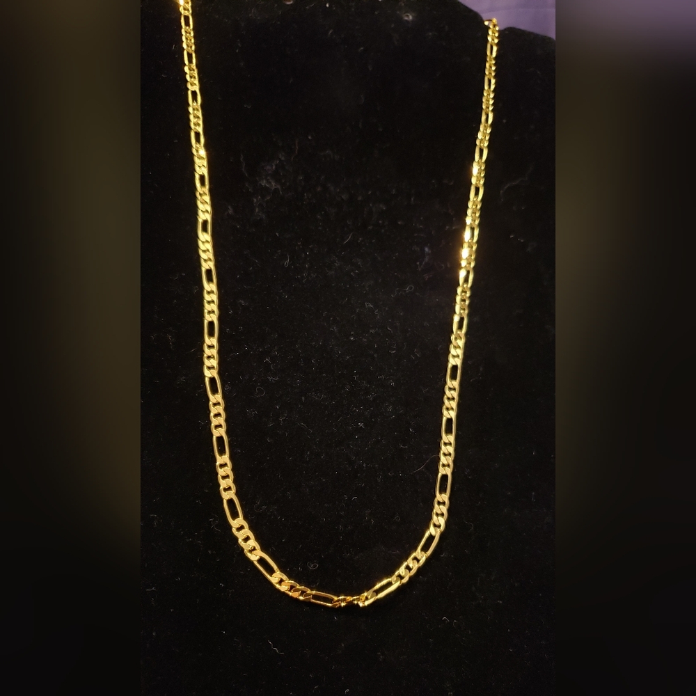 Necklace,NWOT 24KGP Figaro Link, 22"+, Lobster Clasp, Classic Link Style, Love!